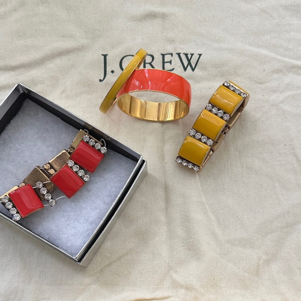 J. Crew Red and Yellow Bracelet Set